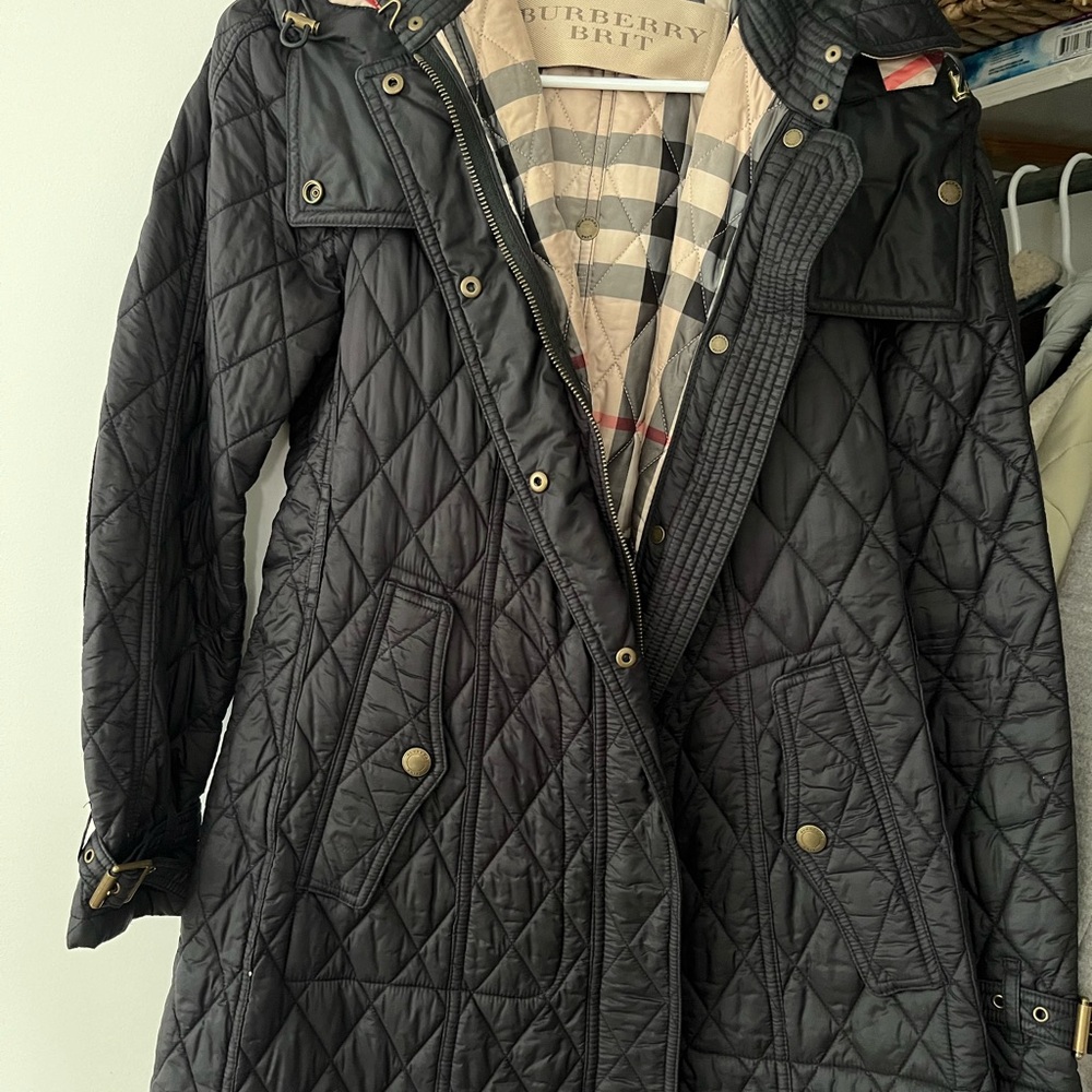 Burberry Brit Quilted Black Coat